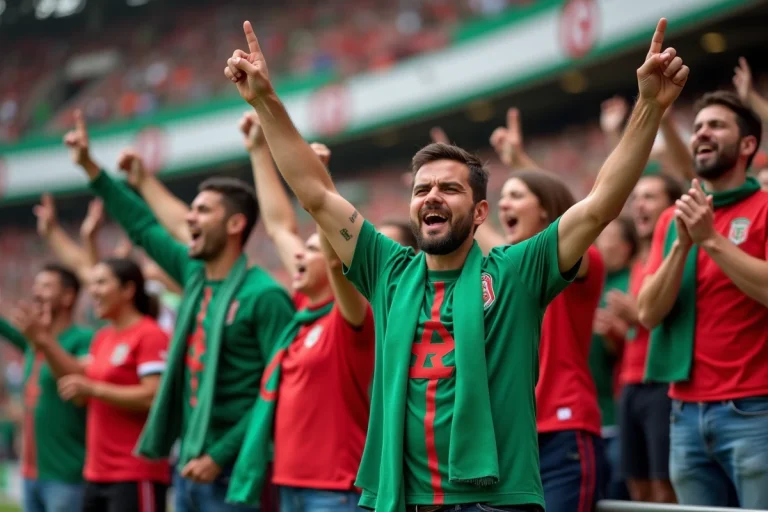 Supporters algériens en liesse lors d'un match de football